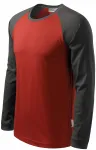 Contrasterend T-shirt voor heren met lange mouwen, marlboro rood
