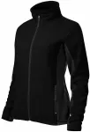 Dames fleece contrast jack, zwart