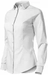 Dames katoenen blouse met lange mouwen, witte