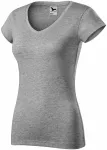 Dames slim fit T-shirt met V-halslijn, donkergrijs marmer Dames slim fit T-shirt met V-halslijn, donkergrijs marmer