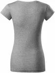 Dames slim fit T-shirt met V-halslijn, donkergrijs marmer Dames slim fit T-shirt met V-halslijn, donkergrijs marmer