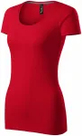 Dames T-shirt met decoratieve stiksels, formula red