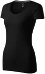 Dames T-shirt met decoratieve stiksels, zwart