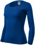 Dames T-shirt met lange mouwen, koningsblauw