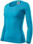 Dames T-shirt met lange mouwen, turkoois