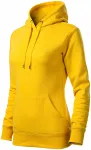 Damessweatshirt met capuchon zonder rits, geel