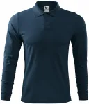 Poloshirt met lange mouwen voor heren, donkerblauw