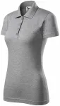 Slim-fit poloshirt voor dames, donkergrijs marmer