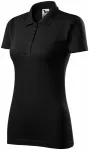 Slim-fit poloshirt voor dames, zwart
